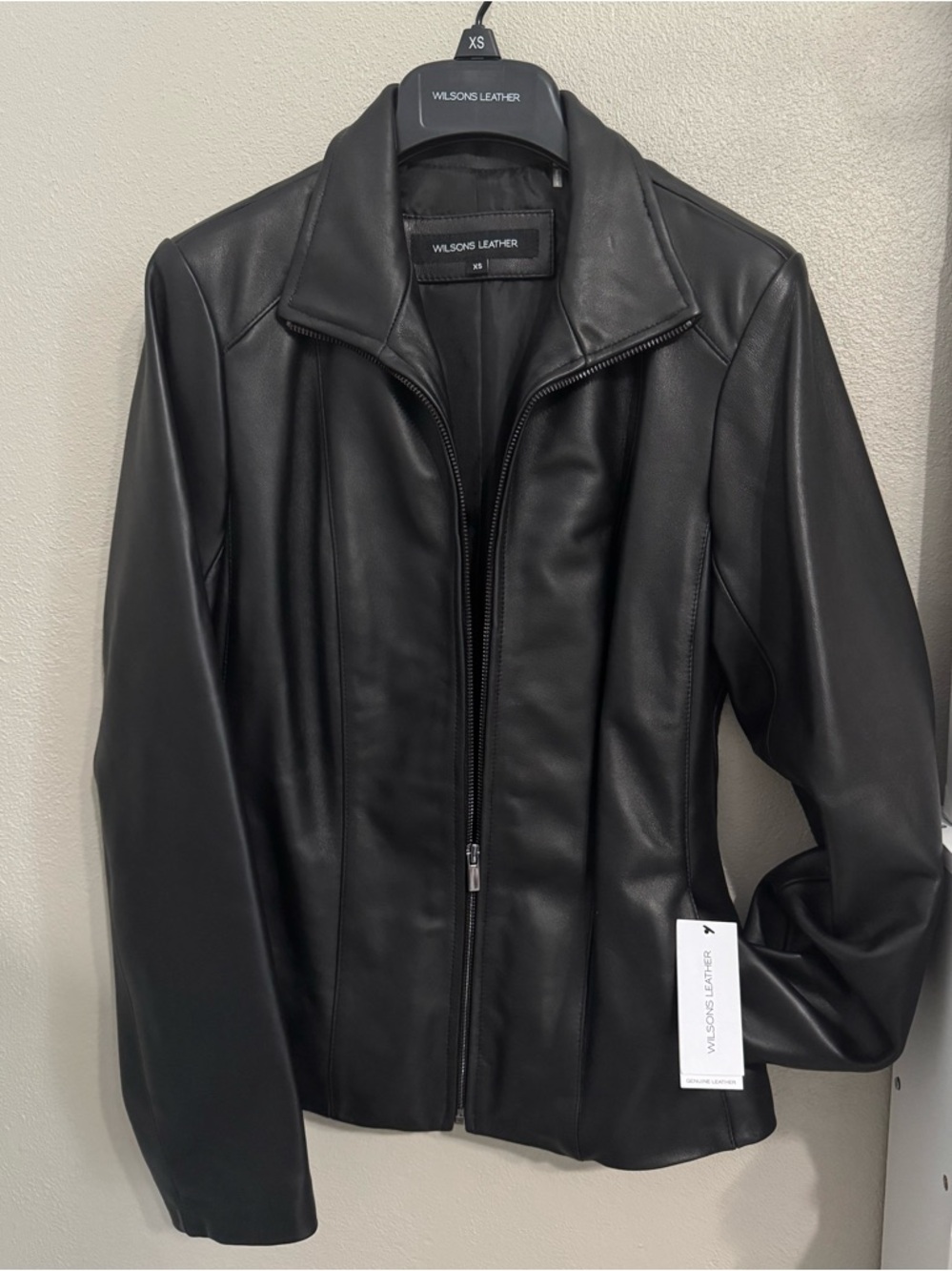 Wilsons Leather Kelsey Women's Black Zip-Front Leather Jacket XS